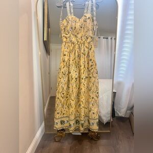 Joie Yellow Floral Midi/Maxi dress